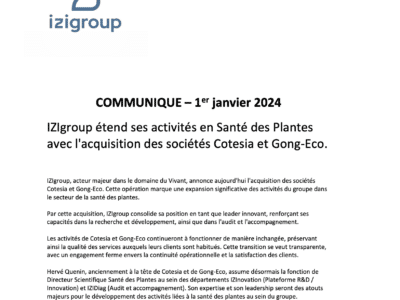 Communiqué de presse IZIgroup