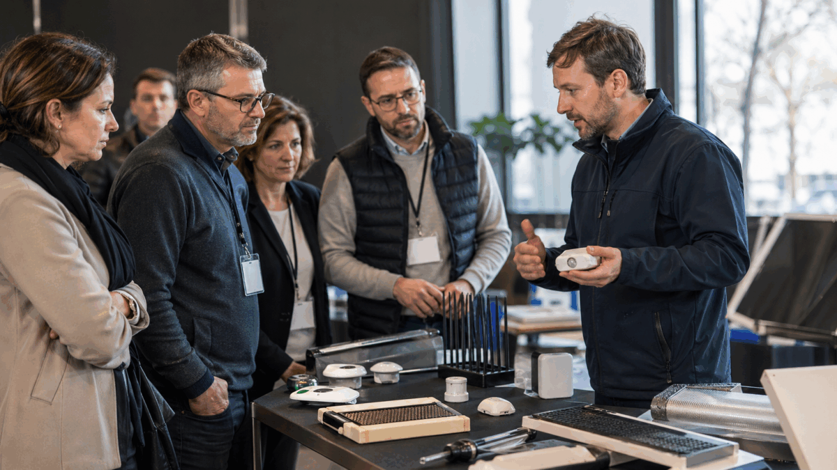 Démonstration d’équipements connectés de lutte antiparasitaire lors d’un atelier professionnel