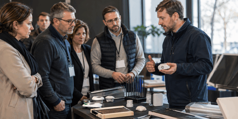 Démonstration d’équipements connectés de lutte antiparasitaire lors d’un atelier professionnel