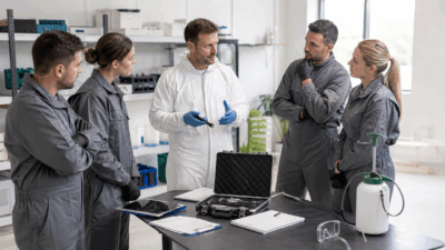 Formation de techniciens antiparasitaires sur les équipements de désinsectisation et de dératisation