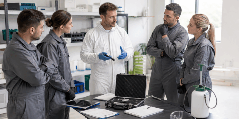 Formation de techniciens antiparasitaires sur les équipements de désinsectisation et de dératisation