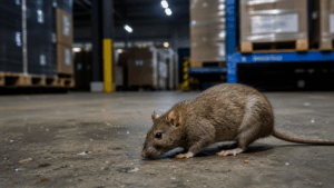Rat brun en entrepôt, vecteur potentiel d'hantavirus en milieu confiné