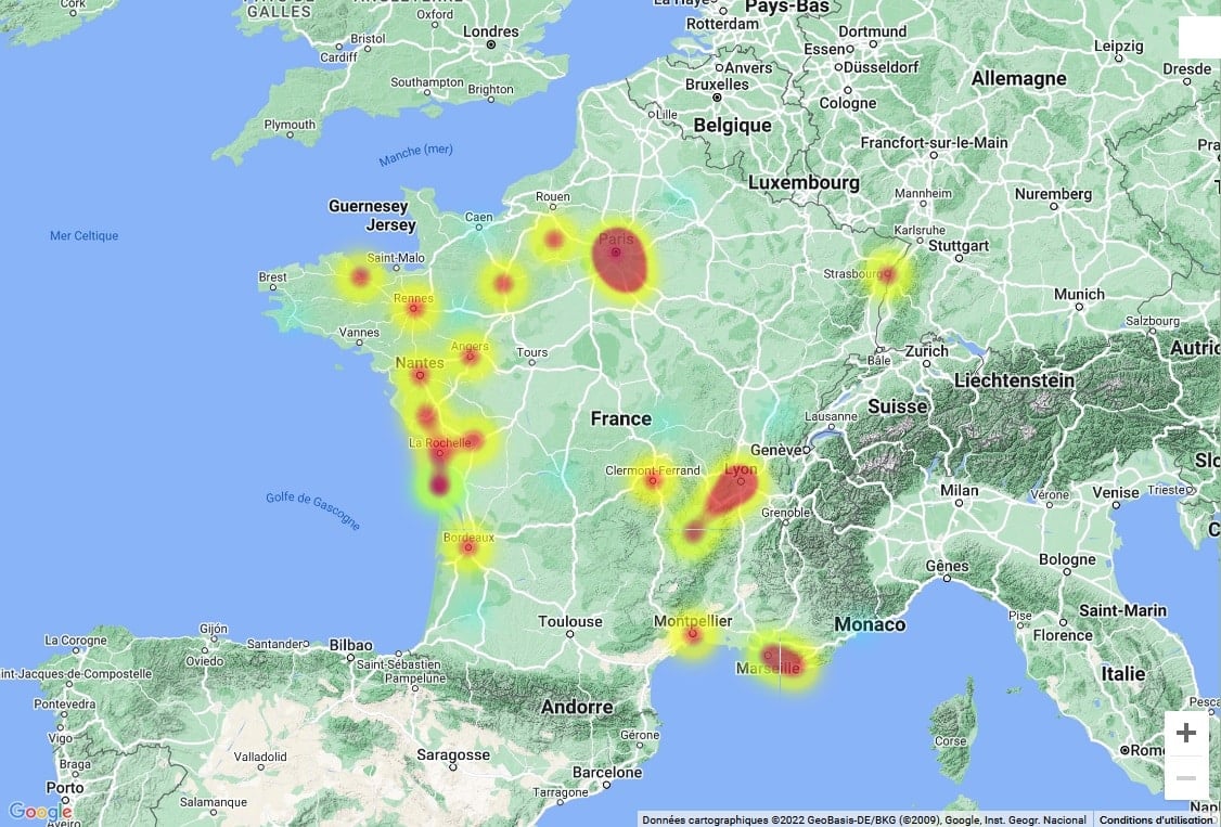 carte resistance anticoagulants France