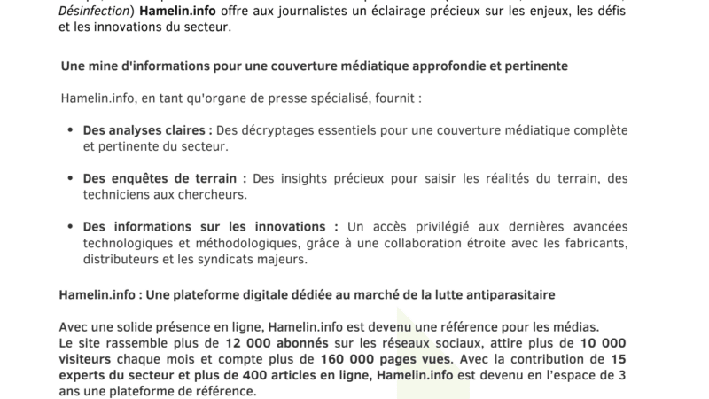 communiqué de presse hamelin