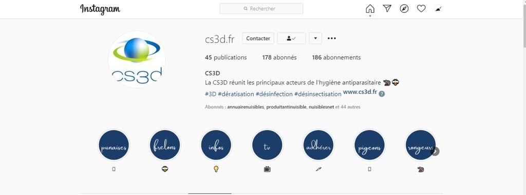 CS3D nouvelle page Instagram