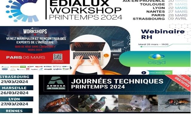 photos d'évènements du secteur 3D compilé : Workshop Edialux, Armosa on tour 2024, Ateliers Killgerm