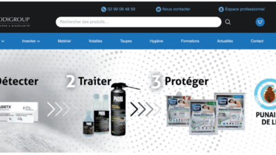 site e-commerce dédié aux solutions hygiène publique de Lodi Group