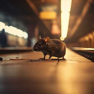 Rat dans le métro - Arrière-plan flou